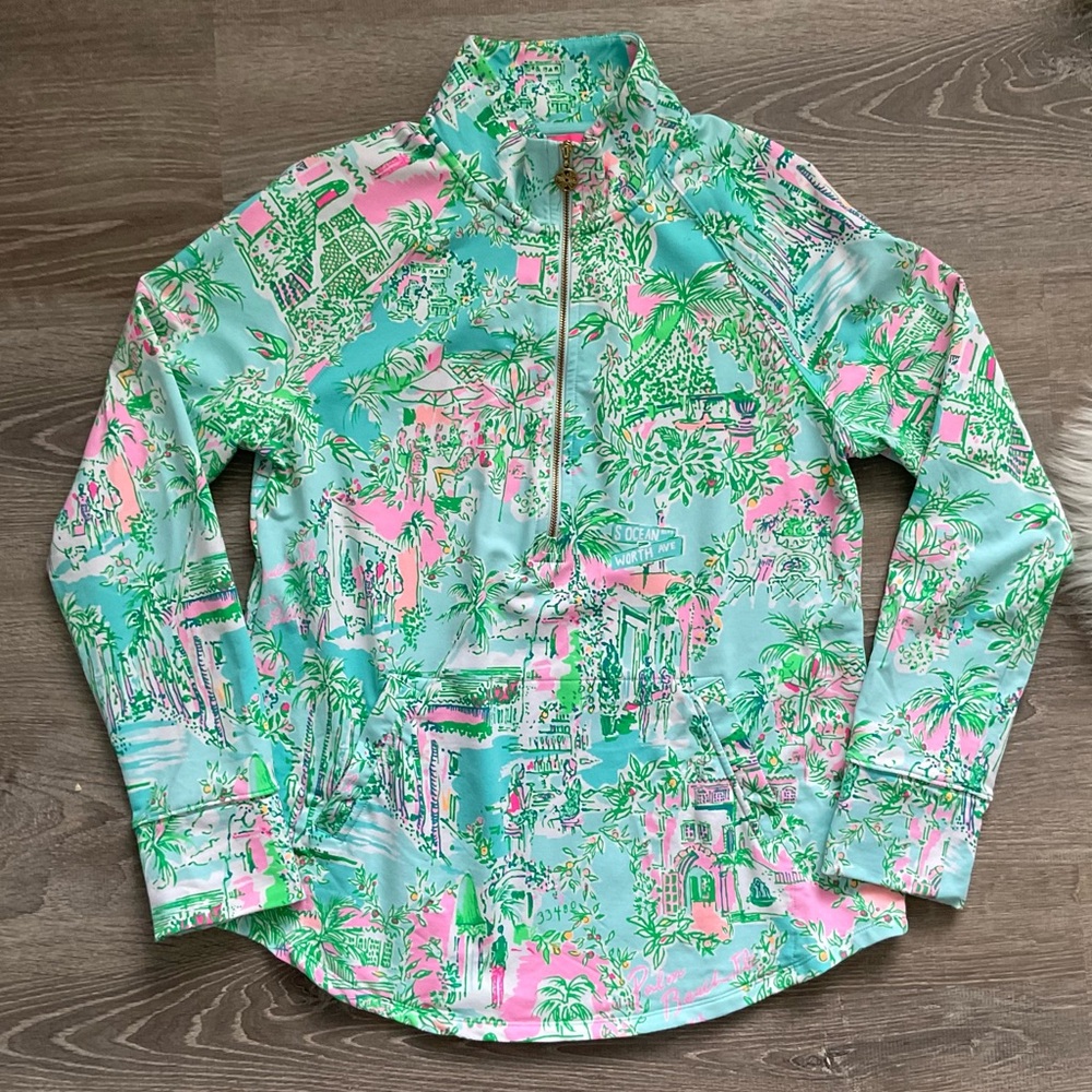 💓🌼Lilly Pulitzer UPF 50 Skipper Popover Multi Lilly Loves Palm Beach - Picture 2 of 7